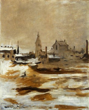  Rouge Lienzo - Efecto de la nieve en el Petit Montrouge Eduard Manet